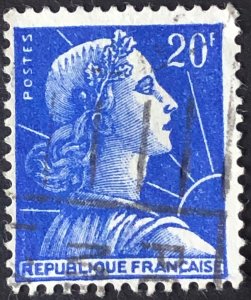20f blue  Francaise republique , stamp used in good condition n1
