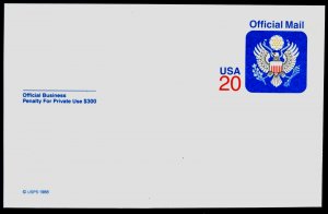 Sc. #UZ2, UZ3, UZ4, UZ5,  UZ 6 Official Mail Postal Cards, mint, very nice 