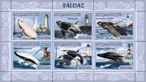 Mozambique 2007 MNH - Whales, Lighthouses. Sc 1771, YT 2348-2353, Mi 3050-3055