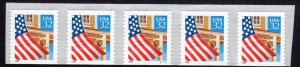 Scott #2915B Flag Over Porch Plate Number Coil (PNC5) of 5 Stamps - MNH #1