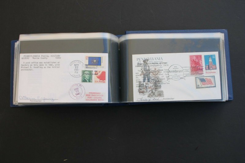 US Old Stamp Collection 100 Postmaster Signed Hand Canceled Covers Most  r Dones