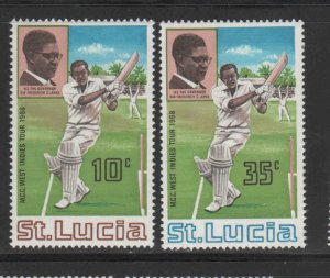 ST. LUCIA #229-230  1968 VISIT OF MARYLEBONE CRICKET CLUB    MINT VF NH O.G