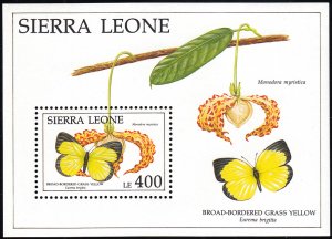 Sierra Leone 1991 MNH Sc #1407 400Le Broad-bordered grass yellow Butterflies