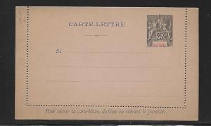 French Guiana Postal Stationery Lettercard H&G 4 Mint