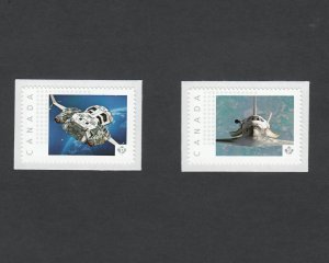 SPACE SHIP = SHUTTLE = set of 2 picture postage stamp MNH Canada 2014  [p5s2]