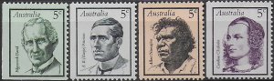 1968 Australia famous australians 4v. MNH SG n. 432/35