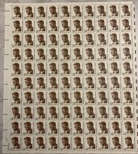 1287 JOHN F. KENNEDY Sheet of 100 US 13¢ Stamps 1961 NH, Selvage Smudge