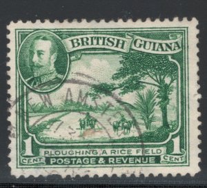 British Guiana 1934 King George V & Ploughing Rice Field 1c Scott # 210 Used