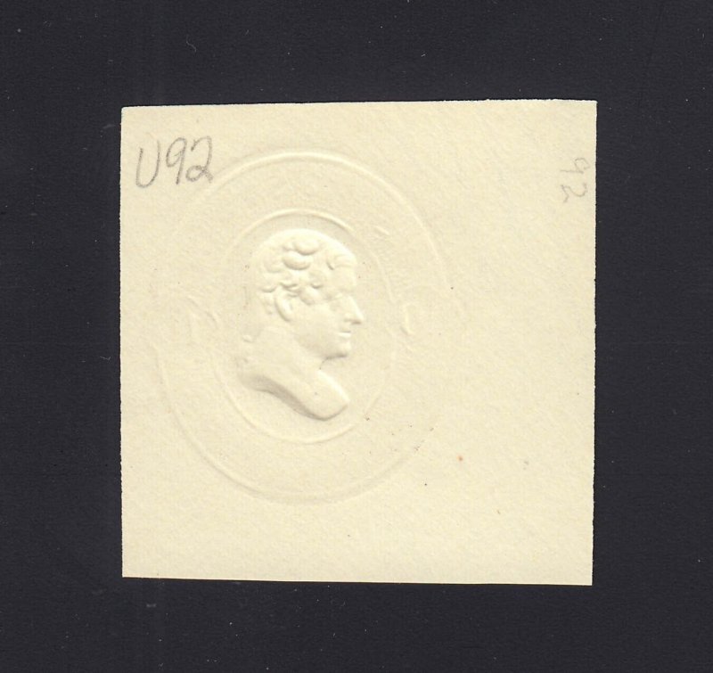 Scott #U92 Mint Cut Square, Cat $85.00