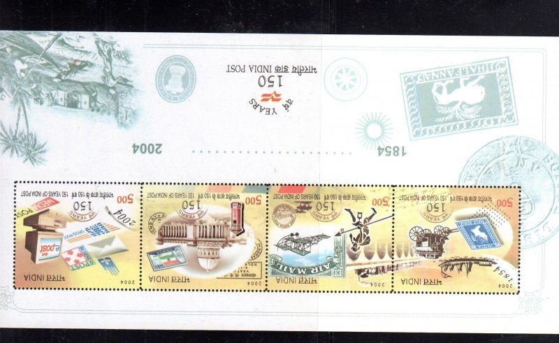 INDIA #2078e 2004 INDIA , POST 150TH ANNIV. MINT VF NH O.G S/S4