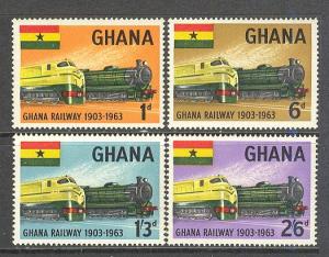 GHANA Sc# 156 - 159 MNH FVF Set4 Railway Trains Locomotives