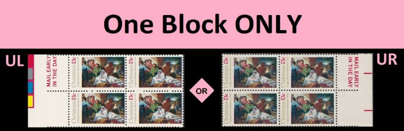 US 1701 Christmas Nativity 13c mail early block MNH 1976