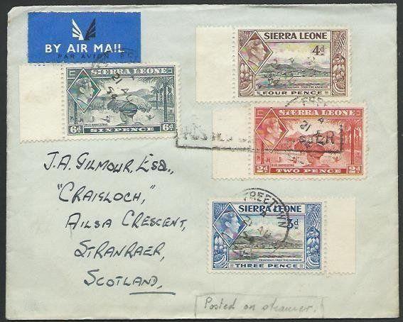 SIERRA LEONE 1954 cover to UK, ex Kaduna POSTED ON STEAMER.................57015