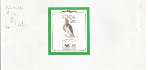 VENDA - 1989 - Vulnerable Birds of Prey - Perf Souv Sheet - Mint Light Hinged