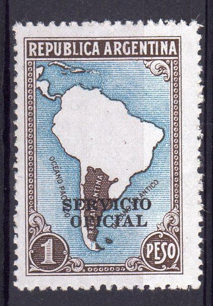 Argentina 1951 Map of South America (1) MNH Sc#052 OFFICIAL STAMP