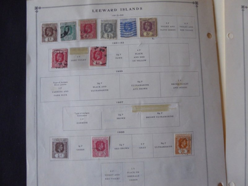 Leeward Islands 1890-1954 Mint Stamp Collection on Scott International Stamp Alb