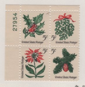 1257b 5c Christmas Untagged 27954 UL Plate Block