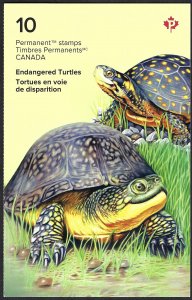 Canada #3179c P Endangered Turtles (2019). Booklet of 10 stamps. MNH.