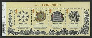 MS3742 2015 Bees Barcode miniature sheet UNMOUNTED MINT
