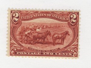 USA MH 2c Farming in the West Stamp #286-2c MH Shiny Gum Guide Value= $27.50 US$