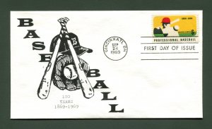 Sc. 1381 Professional Baseball FDC - JN Cachets