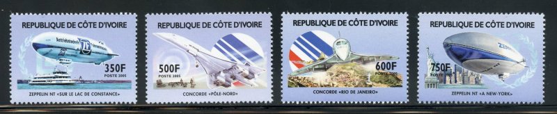 Ivory Coast MNH, Zepellin Set from 2005.