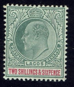 LAGOS 1904 KEVII 2/6 WMK MULTIPLE CROWN CA CHALKY PAPER