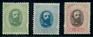 NORWAY #32-4 (34-6) 1kr-2kr Oscars, very fresh og, NH, VF, Facit $625.00