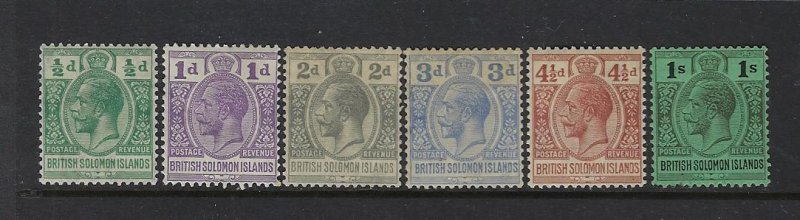 SOLOMON ISLANDS SCOTT #43/45-47/49/52 1922-31  WMK 4)  MINT HINGED