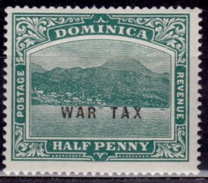 Dominica 1918, War Tax Stamp, 1/2p, sc#MR2, MLH