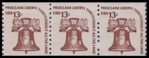 US 1618 Liberty Bell 13c coil strip (3 stamps) MNH 1977