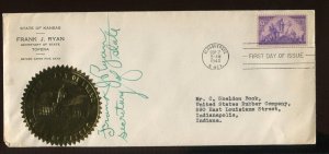 Frank J. Ryan Kansas Secretary of State Signed Cover 928v