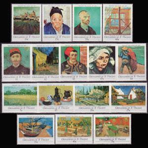 ST.V.G. 1991 - Scott# 749-64 Van Gogh Ptgs Set of 16 NH