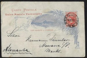 BRAZIL 1893 80 REIS POSTAL CARD RIO DE JANCIRO TO GERMANY