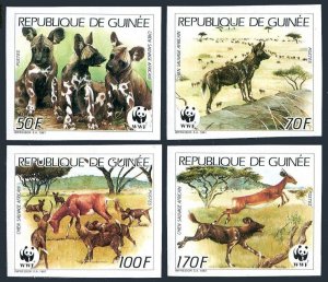 Guinea 1069-1072, hinged. Michel 1194-1197. WWF 1987. African wild dog.Gazelle.