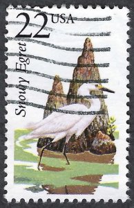 United States #2321 22¢ Snowy Egret (1987). Used.