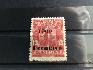 Salvador 1900 Error overprint e for c in Centavo mounted mint stamp R24559