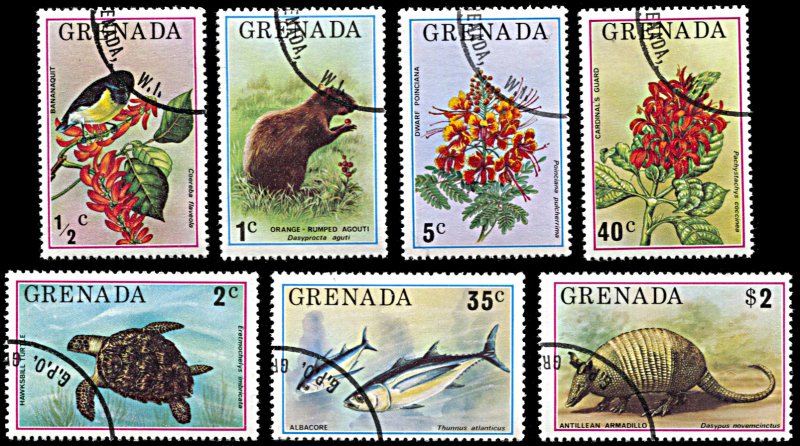 Grenada 692-698, CTO, Animals and Flowers of the Islands