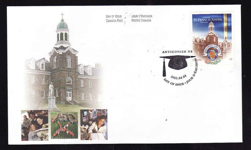 Canada-Sc#1975-stamp on FDC-St Francis Xavier University-2003-