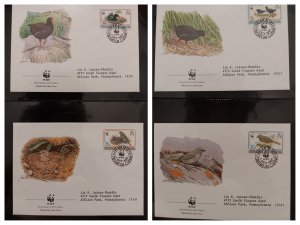 O) 1991 TRISTAN DA CUNHA, WWF - WORLD WILDLIFE FUND. BIRDS - GOUGH MOORHENS - BU