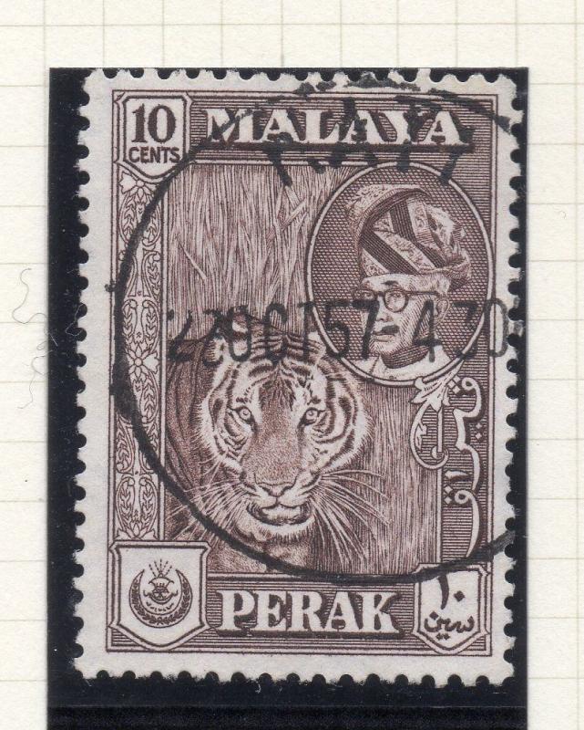 Perak Malaya 1957-65 Early Sultan Issue Fine Used 10c. Kampong Kati 119990