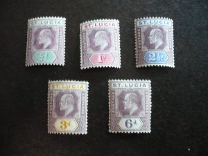 Stamps - St. Lucia - Scott# 50-54 - Mint Hinged Part Set of 5 Stamps