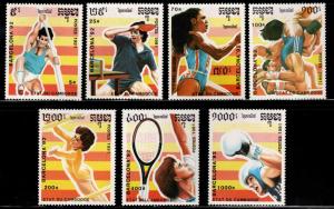 Cambodia 1991 MNH Stamps Scott 1137-1143 Sport Olympic Games Table Tennis