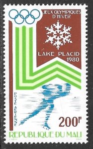 MALI 1980 200fr Lake Placid Winter Olympics Airmail Sc C379 MNH