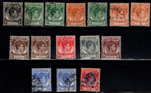 Straits Settlements Scott 234-246 Used stamps good start to the 1937-41t