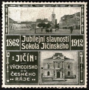 1912 Czechoslovakia Poster Stamp Jubilee Celebrations of Sokol Jičínský