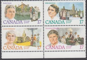 Canada - #882a - Canadian Feminists Block of Four - MNH