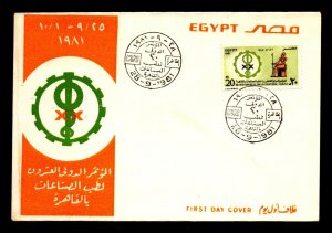 Egypt FDC 1981 - 20th Int Congress on Occupational Health (On Stamp) - F28562