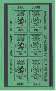 Alderney 1990 Parcel Delivery Service M/Sheet  Unmounted mint