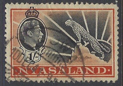 Nyasaland Protectorate, Scott #62; 1sh King George VI, Used